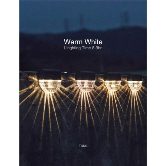 Solar Deck Lights, Outdoor Lighting Backyard Decor Outside Step Lights - 6 Pack - Picture 4 of 6